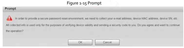 Zhejiang Dahua Vision Technology DH-SD2AY Network PT Camera Web 3.0 - Figure 1-15 Prompt