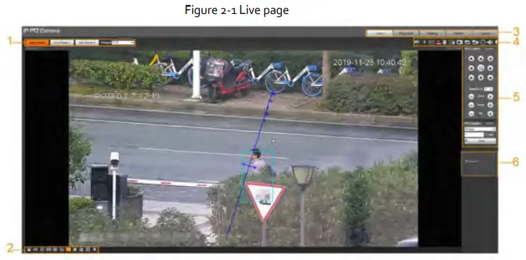 Zhejiang Dahua Vision Technology DH-SD2AY Network PT Camera Web 3.0 - Figure 2-1 Live page