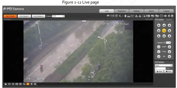 Zhejiang Dahua Vision Technology DH-SD2AY Network PT Camera Web 3.0 - Live page