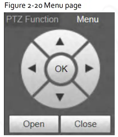 Zhejiang Dahua Vision Technology DH-SD2AY Network PT Camera Web 3.0 - Menu page