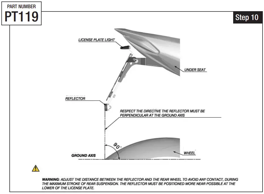 PT119 License Plate Holder Adjustment Reflector