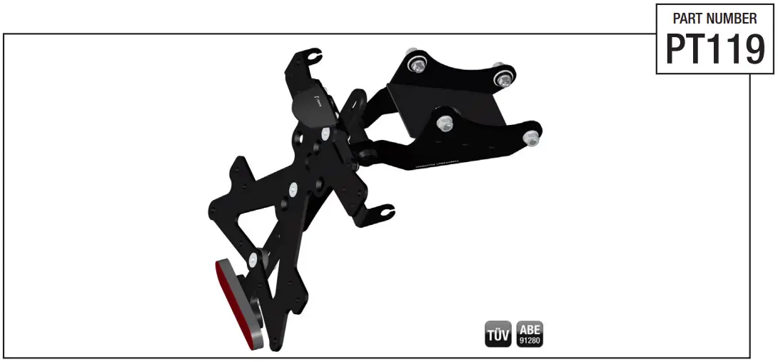 PT119 License Plate Holder assembled