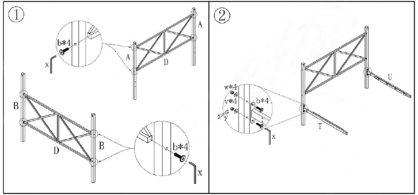 THE-HOME-DEPOT-S-747G-BK-Black-Queen-Metal-Canopy-Bed-Frame-with-X-Shaped-Frame-02