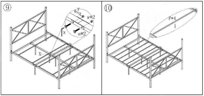 THE-HOME-DEPOT-S-747G-BK-Black-Queen-Metal-Canopy-Bed-Frame-with-X-Shaped-Frame-06