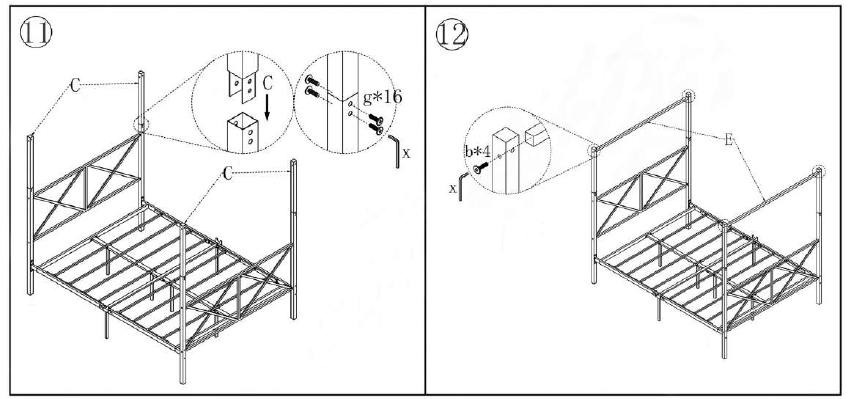 THE-HOME-DEPOT-S-747G-BK-Black-Queen-Metal-Canopy-Bed-Frame-with-X-Shaped-Frame-07