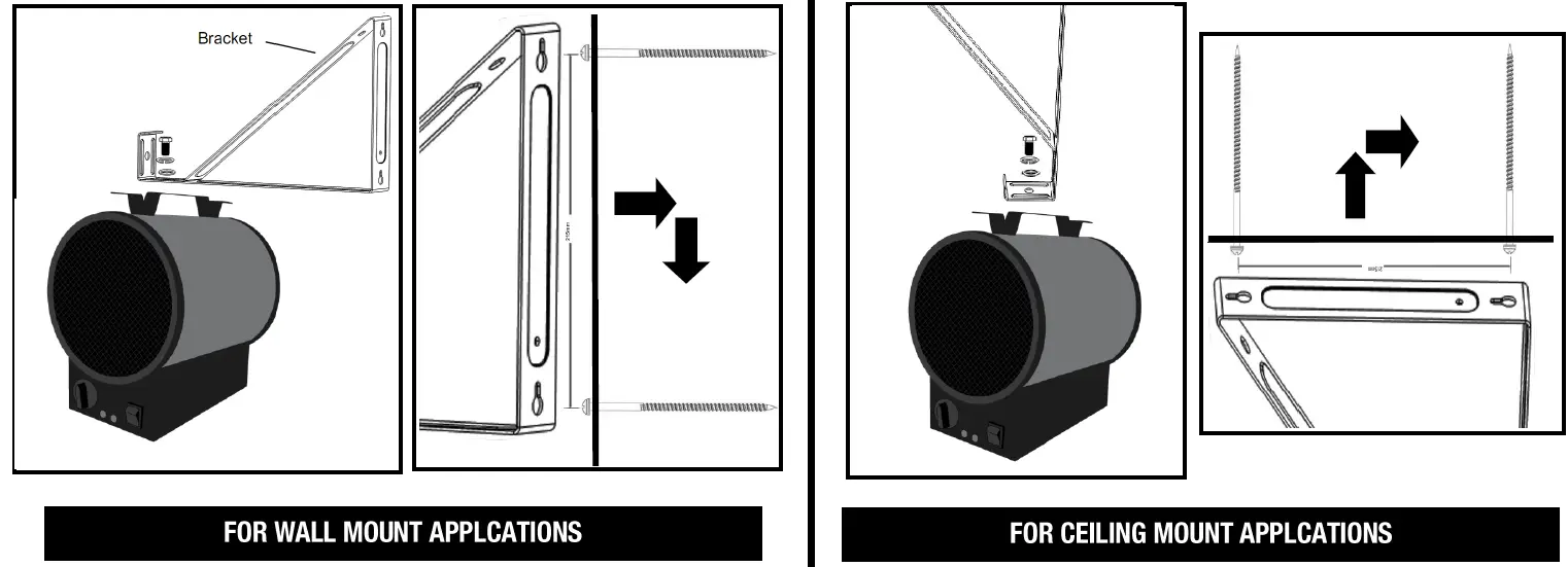 King Electric PGH2440TB 3750-watt 240-volt Garage Heater with Mounting Bracket (3)