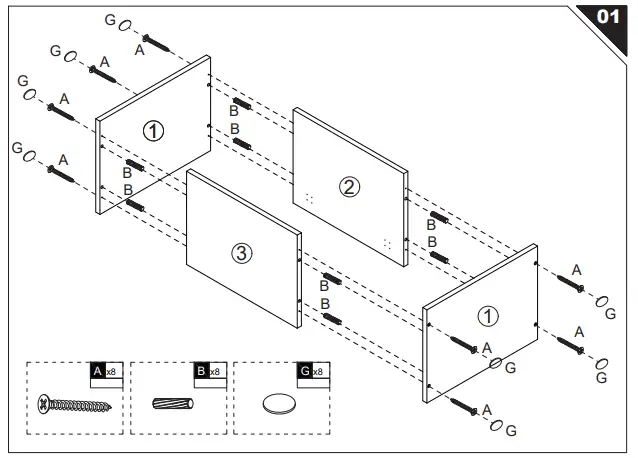 FUFU-GAGA-KF210162-3-in-1-Whit-Wood-Buffet-and-Hutch-Combination Cabinet-fig8
