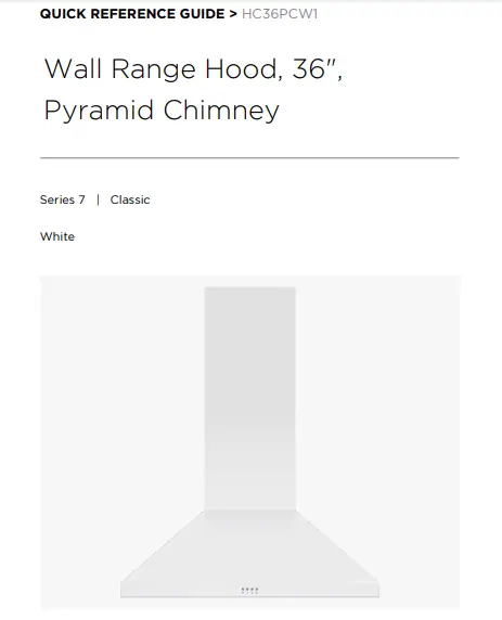 Fisher And Paykel Hc36pcw1 36 Inch Wall Range Hood User Guide