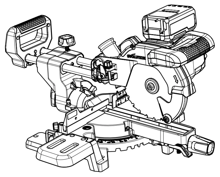 evolution R185SMS-LI Cordless 185mm Sliding Mitre Saw