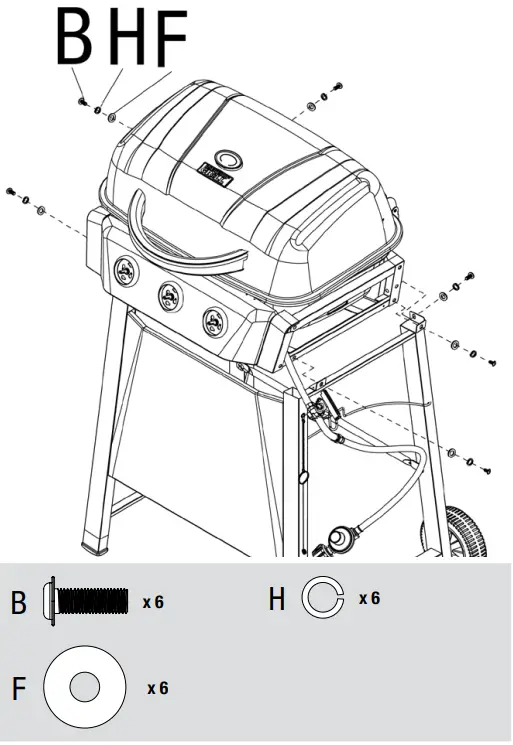 BACKYARD GRILL GBC1429WBRS Outdoor LP Gas Barbecue Grill - Grill Body Assembly