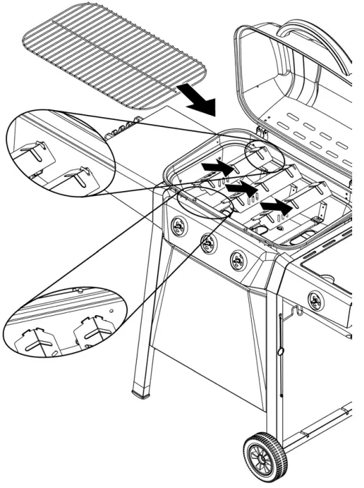 BACKYARD GRILL GBC1429WBRS Outdoor LP Gas Barbecue Grill - Plates and Cooking Grid
