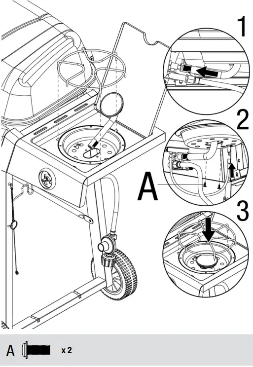 BACKYARD GRILL GBC1429WBRS Outdoor LP Gas Barbecue Grill - Side Burner Grid