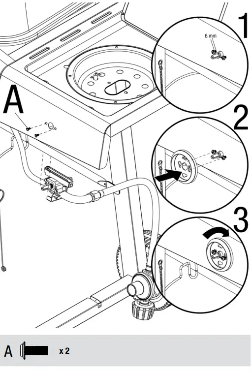 BACKYARD GRILL GBC1429WBRS Outdoor LP Gas Barbecue Grill - Side Burner Valve
