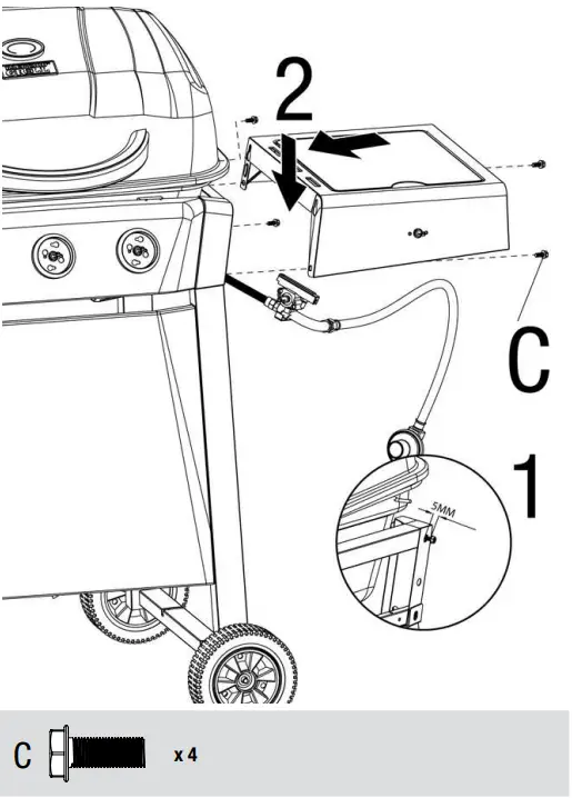 BACKYARD GRILL GBC1429WBRS Outdoor LP Gas Barbecue Grill - Side Shelf