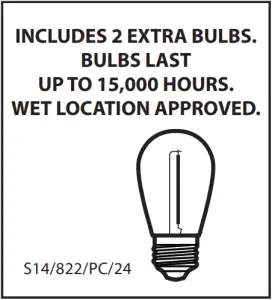 NCLUDES 2 EXTRA BULBS