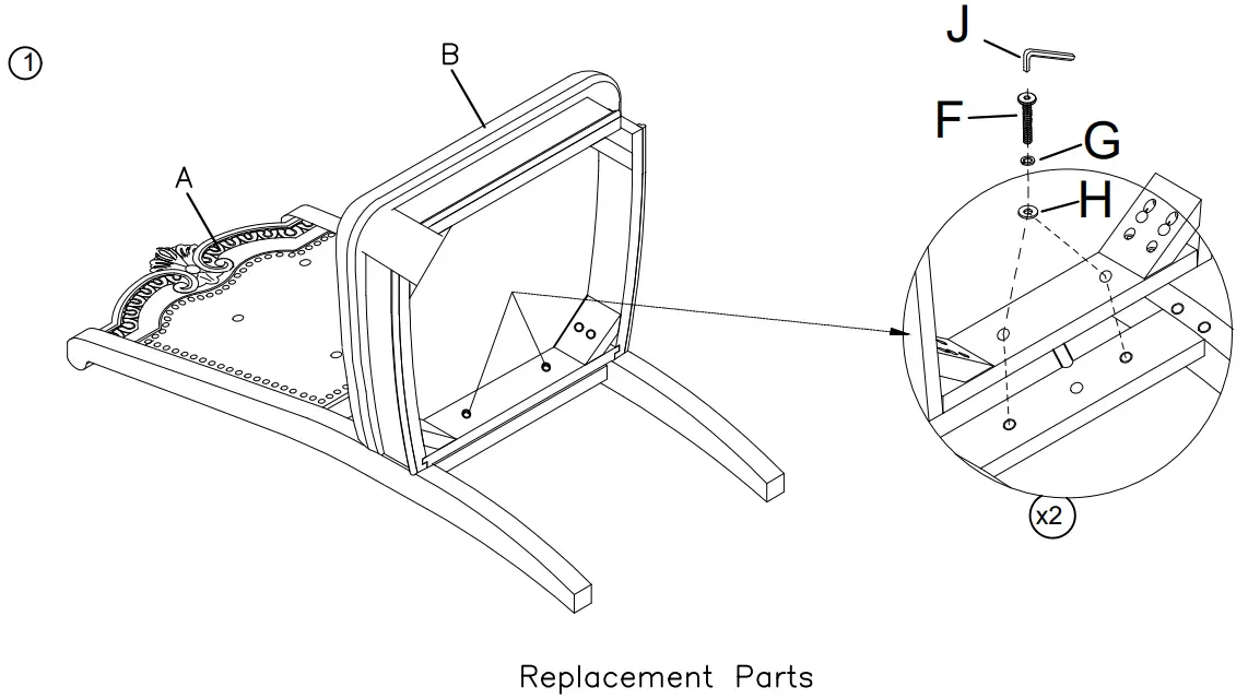 ASHLEY D776 01 Johnelle Dining Chair - fig1