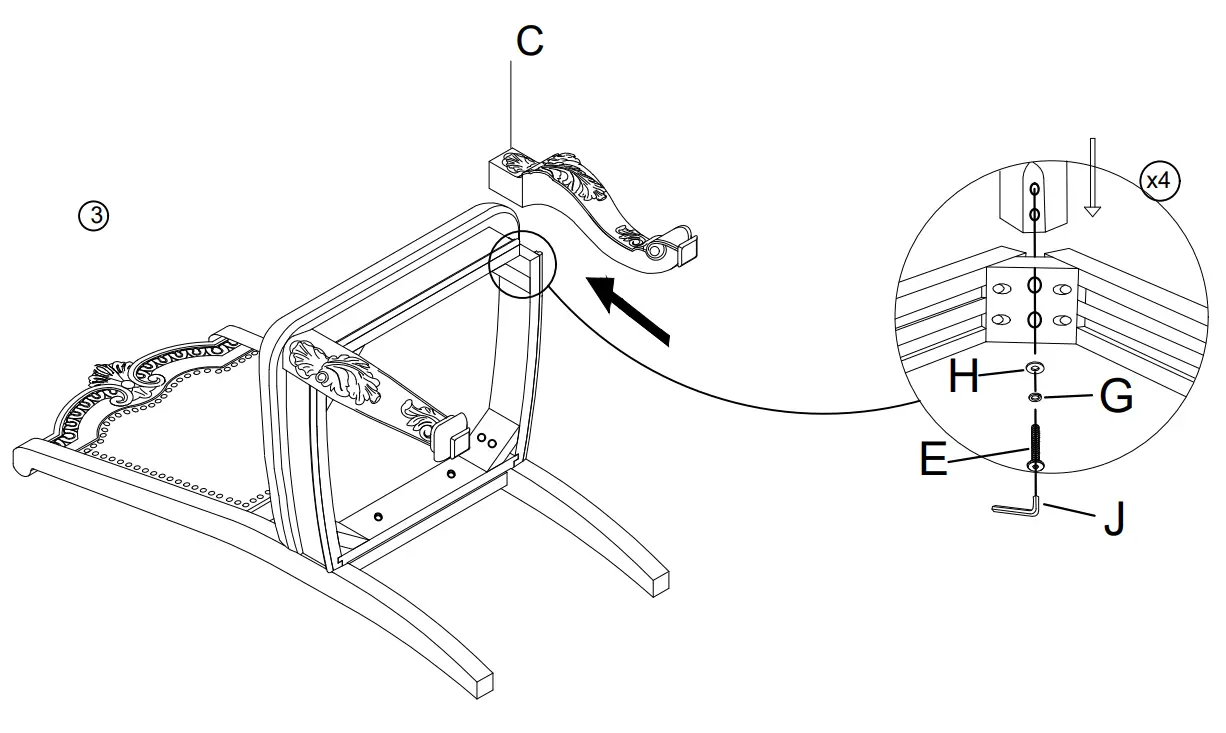 ASHLEY D776 01 Johnelle Dining Chair - fig3