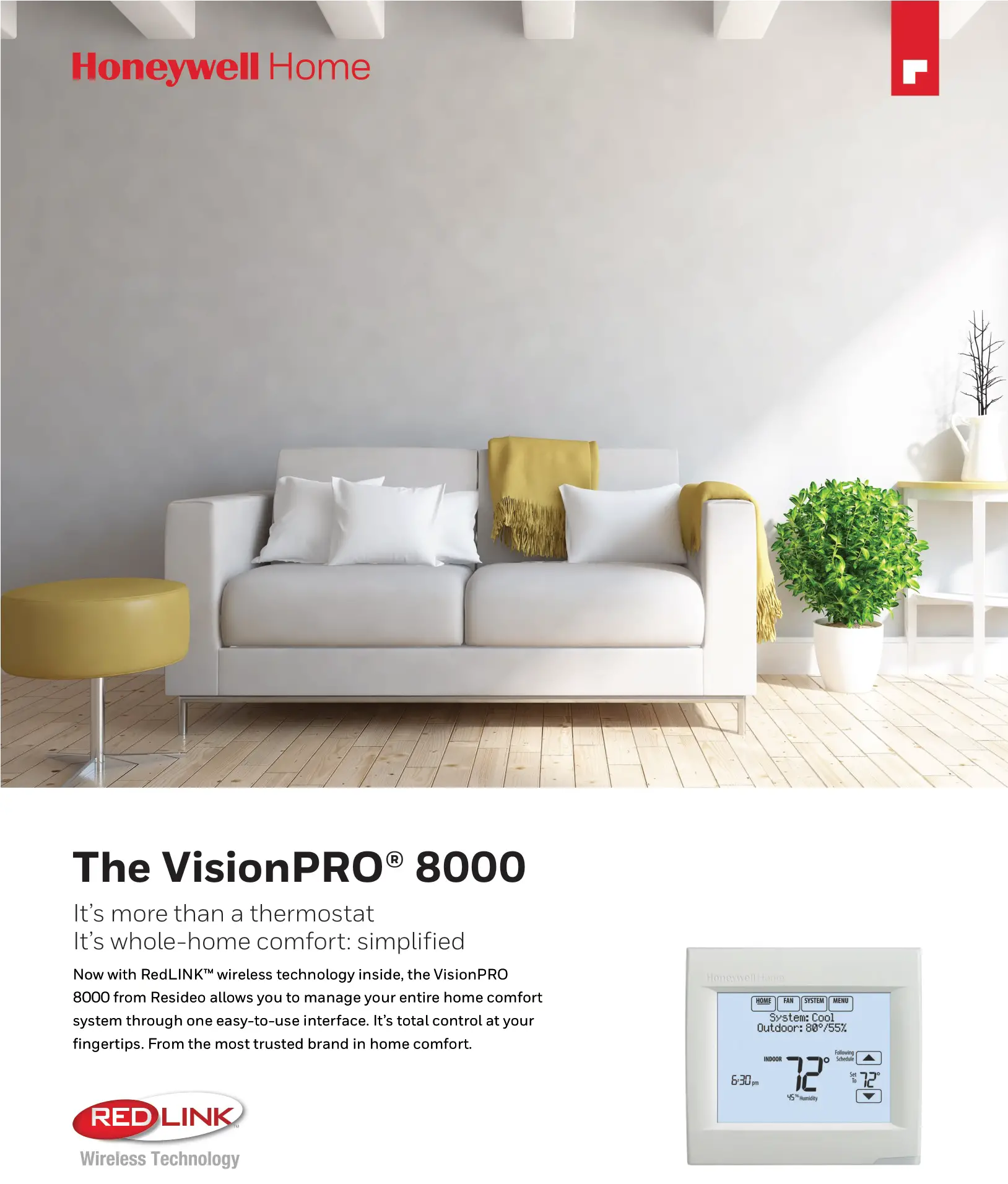 Honeywell Home TH321WF1001-U The VisionPRO 8000 WiFi Thermostat User Manual