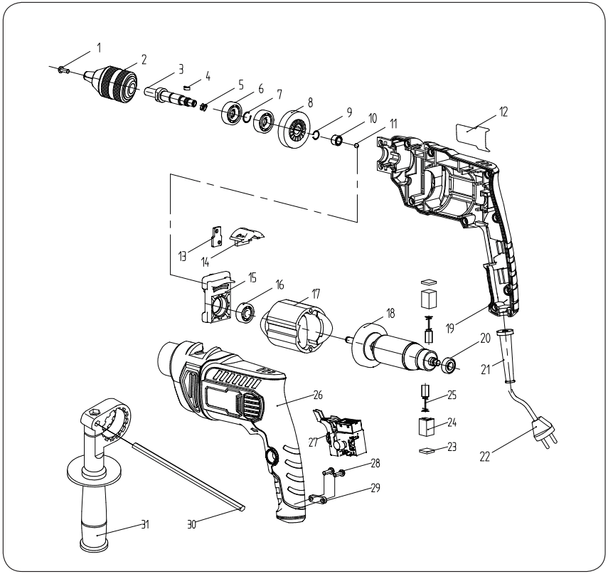 FERM PDM1060P K Impact Drill - fig 1