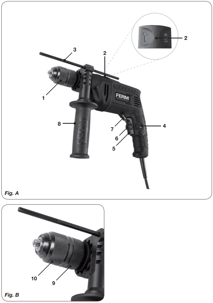 FERM PDM1060P K Impact Drill - fig