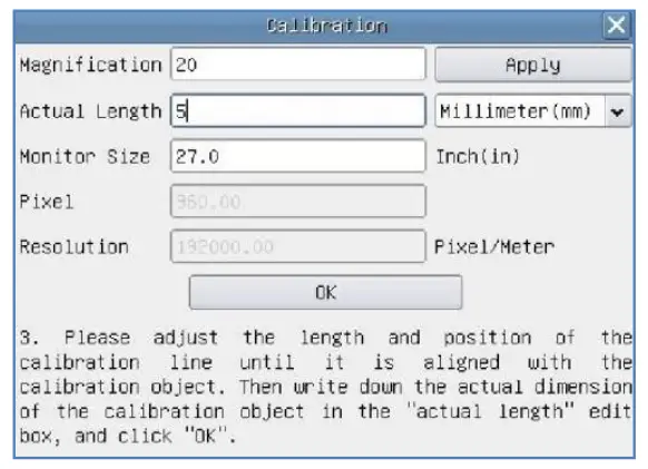 DeltaPix H4KAZFSD08DPX 20X motorized Zoom and Autofocus Digital Microscope - Calibration