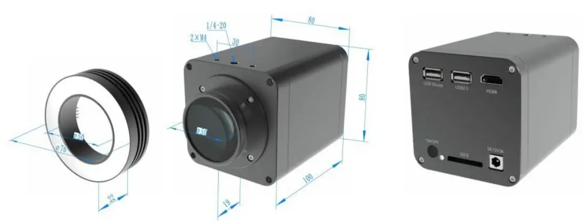 DeltaPix H4KAZFSD08DPX 20X motorized Zoom and Autofocus Digital Microscope - H4KAZFSD08DPX