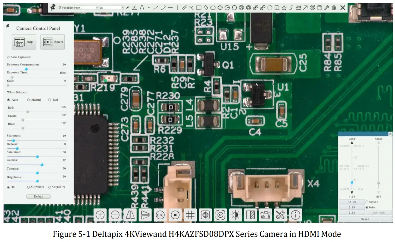 DeltaPix H4KAZFSD08DPX 20X motorized Zoom and Autofocus Digital Microscope - HDMI Mode