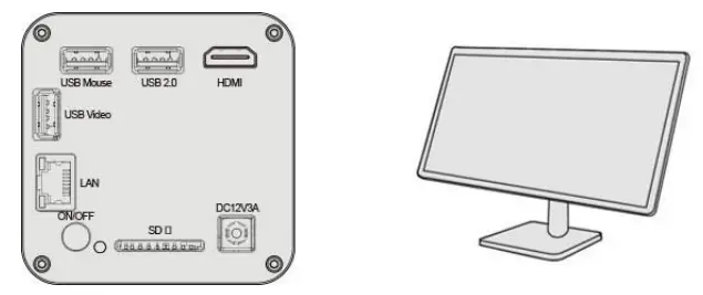 DeltaPix H4KAZFSD08DPX 20X motorized Zoom and Autofocus Digital Microscope - HDMI cable