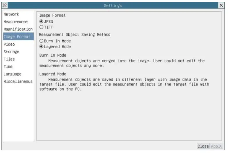 DeltaPix H4KAZFSD08DPX 20X motorized Zoom and Autofocus Digital Microscope - Image Format
