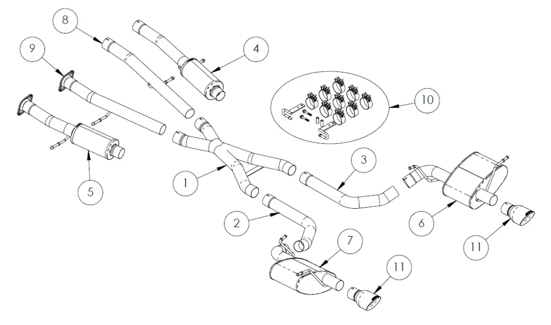 CORSA 2021-23 Dodge Durang -stainless steel