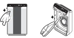 WINIX 6300-2 True Hepa Air Purifier with PlasmaWave Technology User Manual - Cleaning the Exterior & Interior