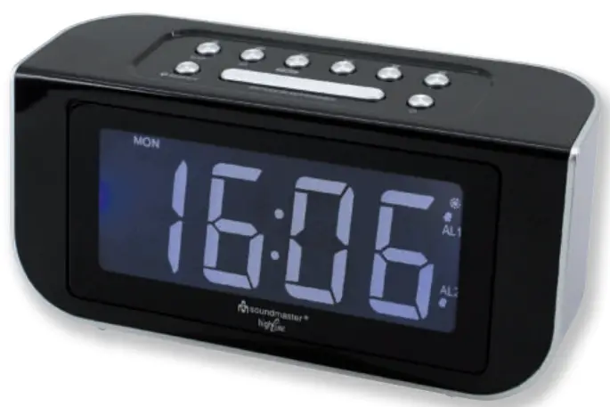 soundmaster 2023 24 Speaker Box Clock Radio Turntable - FUR4005