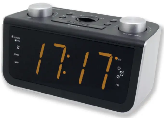 soundmaster 2023 24 Speaker Box Clock Radio Turntable - FUR5005