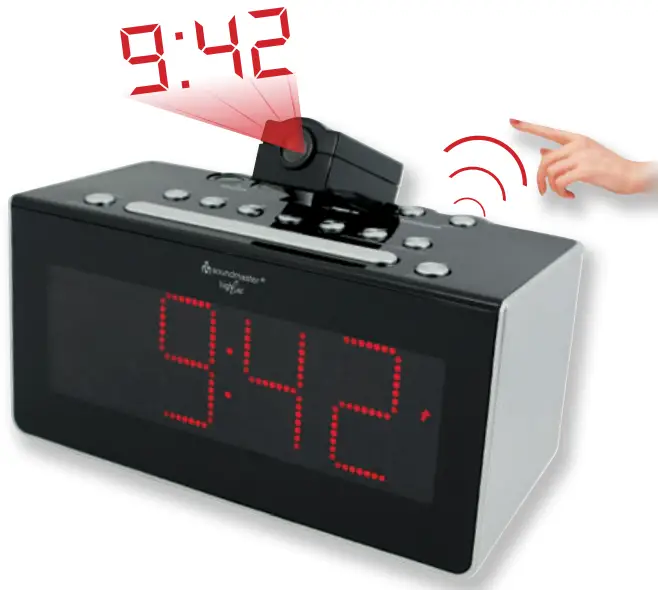 soundmaster 2023 24 Speaker Box Clock Radio Turntable - FUR6005