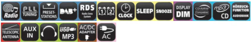 soundmaster 2023 24 Speaker Box Clock Radio Turntable - ICON 19