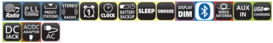 soundmaster 2023 24 Speaker Box Clock Radio Turntable - ICON11