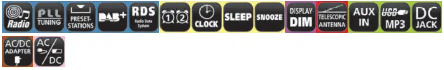 soundmaster 2023 24 Speaker Box Clock Radio Turntable - ICON12