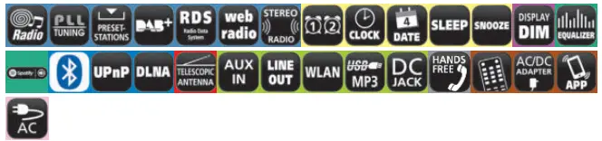 soundmaster 2023 24 Speaker Box Clock Radio Turntable - ICON26