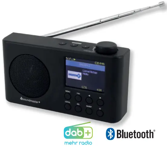 soundmaster 2023 24 Speaker Box Clock Radio Turntable - IR6500SW