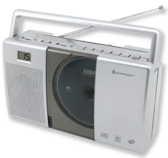 soundmaster 2023 24 Speaker Box Clock Radio Turntable - RCD1185