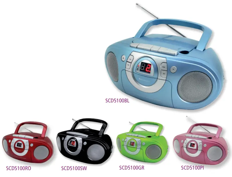 soundmaster 2023 24 Speaker Box Clock Radio Turntable - SCD5100