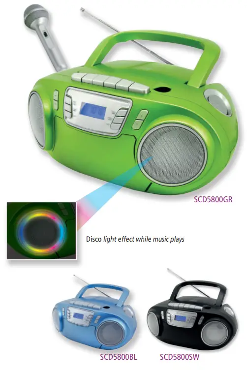 soundmaster 2023 24 Speaker Box Clock Radio Turntable - SCD5800