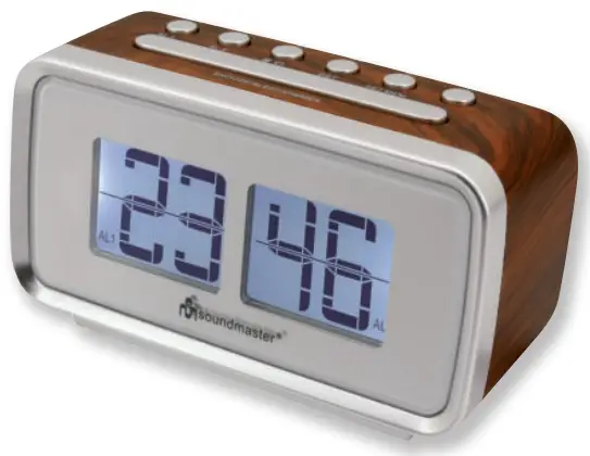 soundmaster 2023 24 Speaker Box Clock Radio Turntable - UR105BR