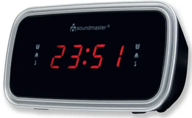 soundmaster 2023 24 Speaker Box Clock Radio Turntable - UR106SW