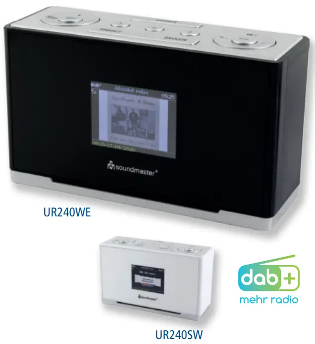 soundmaster 2023 24 Speaker Box Clock Radio Turntable - UR240