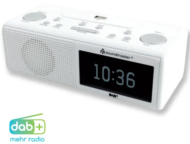 soundmaster 2023 24 Speaker Box Clock Radio Turntable - UR8350WE