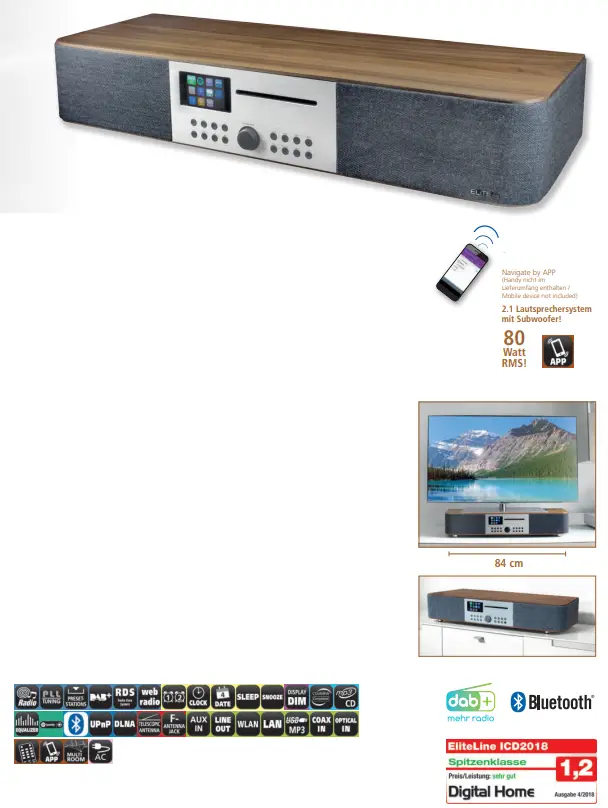 soundmaster 2023 24 Speaker Box Clock Radio Turntable1 - CD2018