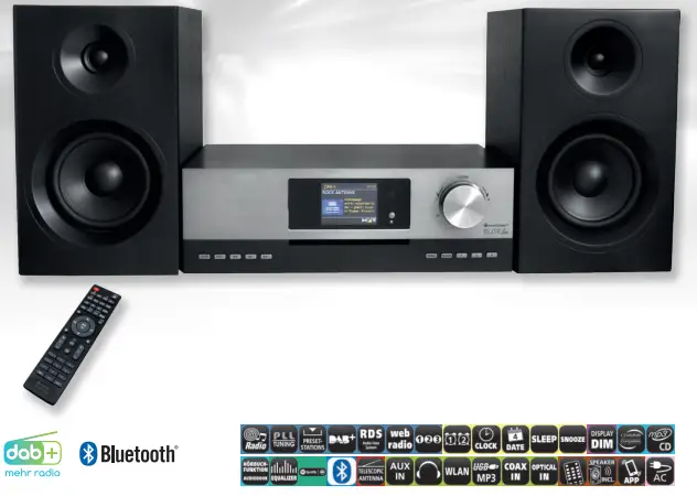 soundmaster 2023 24 Speaker Box Clock Radio Turntable1 - CD5000SW