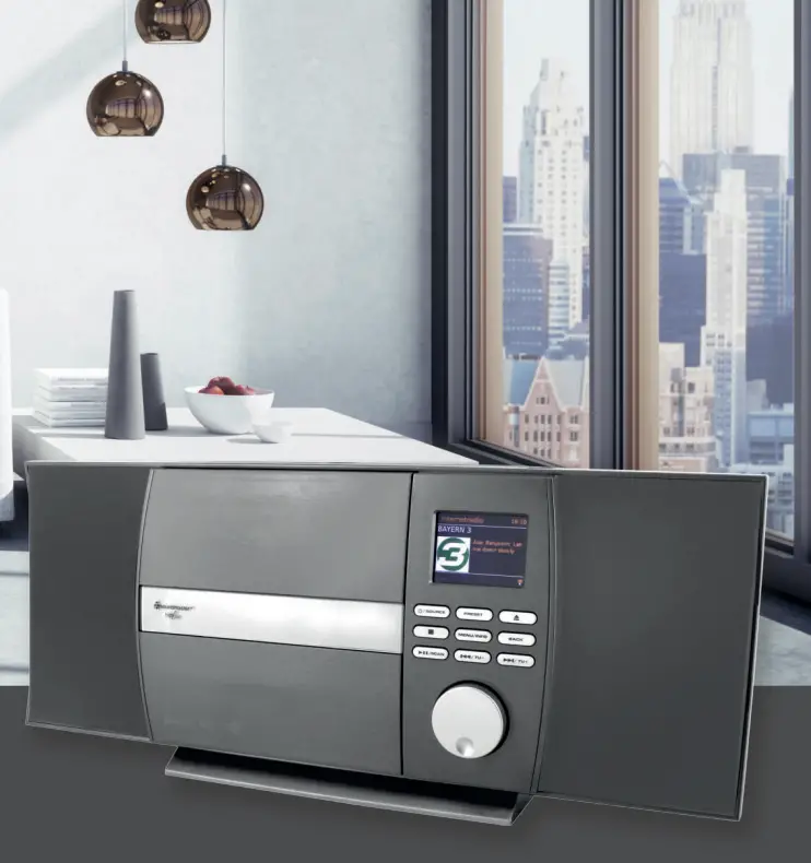 soundmaster 2023 24 Speaker Box Clock Radio Turntable1 - Hif1