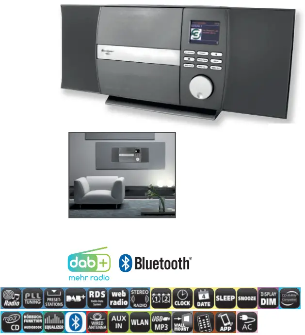 soundmaster 2023 24 Speaker Box Clock Radio Turntable1 - ICD1010AN